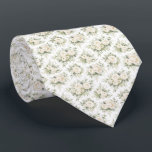 White Cream Watercolor Florals Wedding Groomsmen Stropdas<br><div class="desc">Elegant white and cream with greenery watercolor florals wedding necktie. Perfect for the groom, groomsmen, father of the bride or father of the groom. Have the whole wedding party match and look fantastic.</div>
