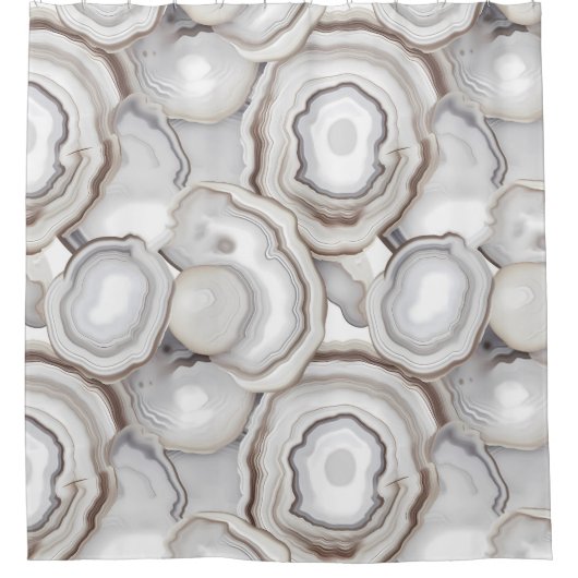 White Creams Neutral Agate Stone Douchegordijn (Voorkant)