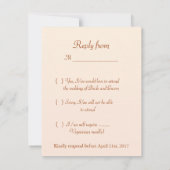 White - crème Orchids Uitnodiging antwoord. RSVP (Achterkant)