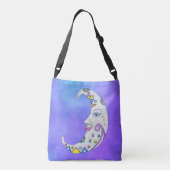 White Crescent Moon Fancy kleurrijke markeringen i Crossbody Tas (Achterkant)