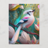 White Crested Blush Chested Fantasy Bird Briefkaart (Voorkant)