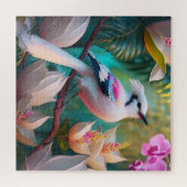 White Crested Blush Chested Fantasy Bird Legpuzzel (Horizontaal)