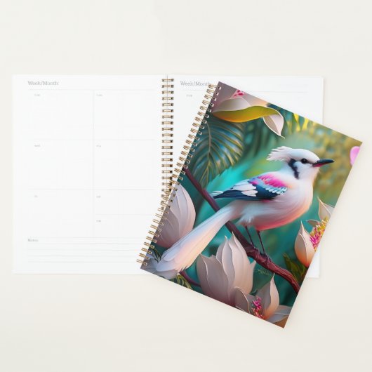 White Crested Blush Chested Fantasy Bird Planner (Display)