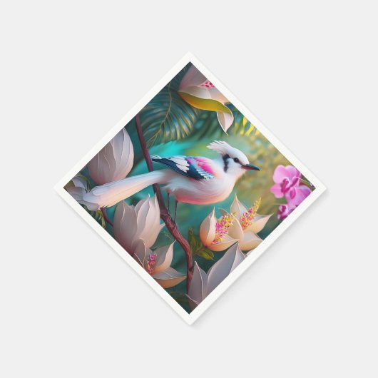 White Crested Blush Chested Fantasy Bird Servet (Hoek)