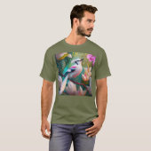 White Crested Blush Chested Fantasy Bird T-shirt (Voorkant volledig)