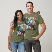 White Crested Blush Chested Fantasy Bird T-shirt (Unisex)