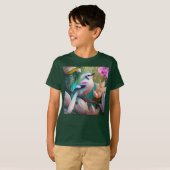 White Crested Blush Chested Fantasy Bird T-shirt (Voorkant volledig)