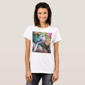 White Crested Blush Chested Fantasy Bird T-shirt (Voorkant volledig)