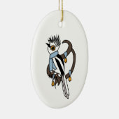 White-crested helmetshrike keramisch ornament (Rechts)