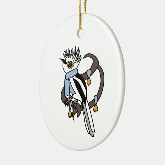 White-crested helmetshrike keramisch ornament (Links)