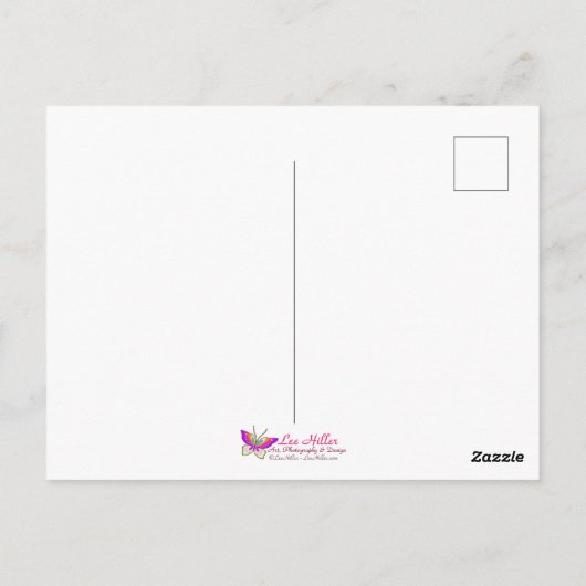 White Crested Iridescent Blauwgroen Wing Fantasy B Briefkaart (Achterkant)