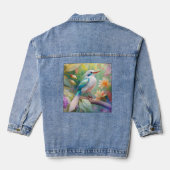 White Crested Iridescent Blauwgroen Wing Fantasy B Denim Jacket (Achterkant)