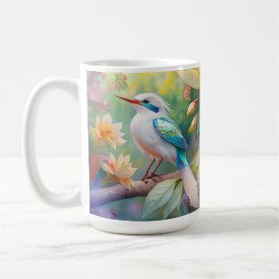 White Crested Iridescent Blauwgroen Wing Fantasy B Koffiemok