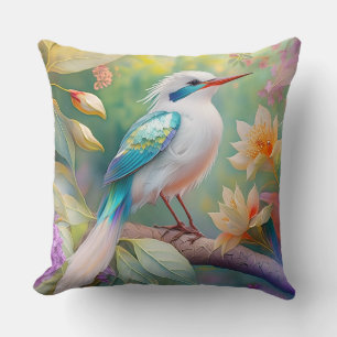 White Crested Iridescent Blauwgroen Wing Fantasy B Kussen