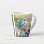 White Crested Iridescent Blauwgroen Wing Fantasy B Latte Mok (Rechterhoek)