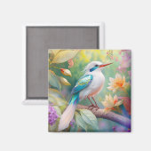 White Crested Iridescent Blauwgroen Wing Fantasy B Magneet (Voorkant / Achterkant)