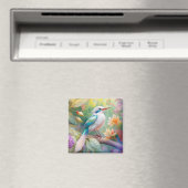 White Crested Iridescent Blauwgroen Wing Fantasy B Magneet (Insitu (Vaatwasser))