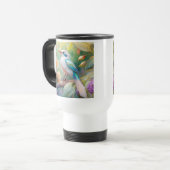 White Crested Iridescent Blauwgroen Wing Fantasy B Reisbeker (Voorkant links)