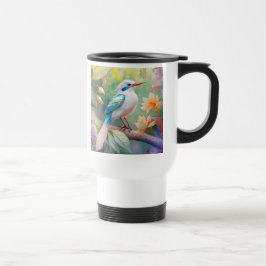 White Crested Iridescent Blauwgroen Wing Fantasy B Reisbeker