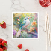 White Crested Iridescent Blauwgroen Wing Fantasy B Servet (Insitu)