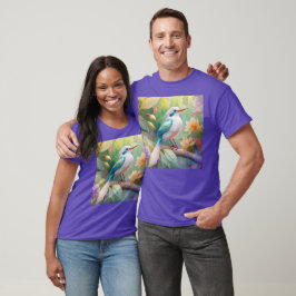 White Crested Iridescent Blauwgroen Wing Fantasy B T-shirt
