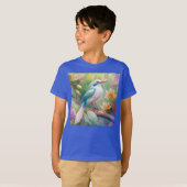 White Crested Iridescent Blauwgroen Wing Fantasy B T-shirt (Voorkant volledig)