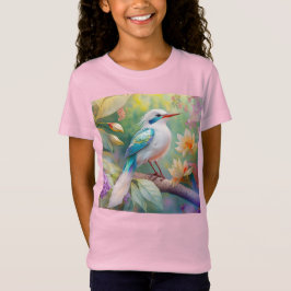 White Crested Iridescent Blauwgroen Wing Fantasy B T-shirt