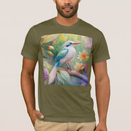 White Crested Iridescent Blauwgroen Wing Fantasy B T-shirt