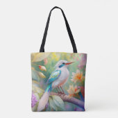 White Crested Iridescent Blauwgroen Wing Fantasy B Tote Bag (Achterkant)