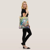 White Crested Iridescent Blauwgroen Wing Fantasy B Tote Bag (Op model)