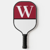 White & Crimson College Team Kleuren Monogram Pickleball Paddle (Achterkant)