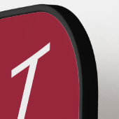 White & Crimson College Team Kleuren Monogram Pickleball Paddle (Links Detail)