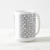 White Crochet Granny Square Coffee Mug Koffiemok (Voorkant rechts)