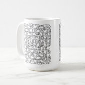 White Crochet Granny Square Coffee Mug Koffiemok (Voorkant links)