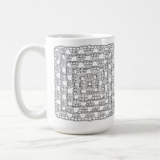 White Crochet Granny Square Coffee Mug Koffiemok