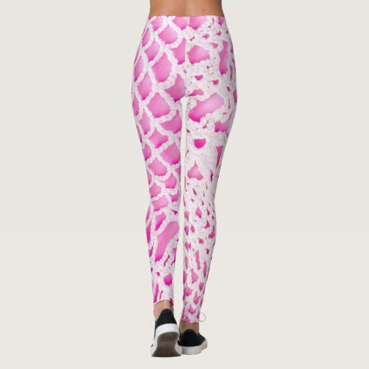 White Crochet op roze Leggings (Achterkant)