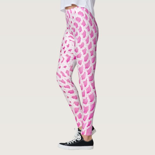 White Crochet op roze Leggings (Links)
