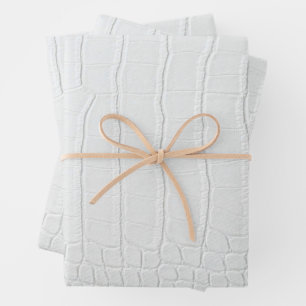 White Crocodile Skin Print New Inpakpapier Vel