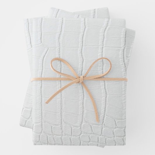 White Crocodile Skin Print New Inpakpapier Vel (In situ)