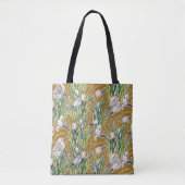 White Crocuses Garden Flower Botanic Khakis Tote Bag (Voorkant)