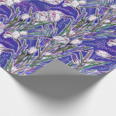 White Crocuses Garden Flowers Botanic Floral Blue Cadeaupapier (Hoek)