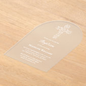 white cross Baptism Acrylic Invitation Acryl Uitnodigingen (Laagn)
