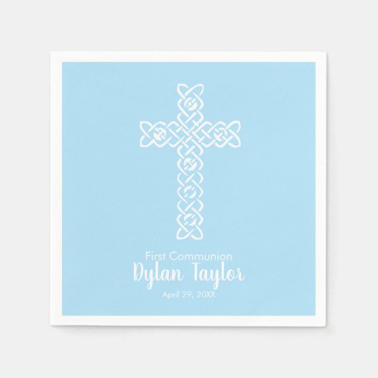 White Cross Bleek Blue First Community Religious Servet (Voorkant)