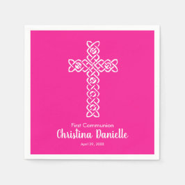White Cross Hot Pink Communist Baptisme Christenin Servet