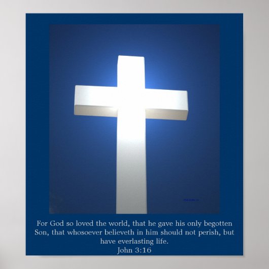 White Cross, John 3:16 poster (Voorkant)