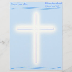 White Cross op Blue Letterhead Briefhoofd Ontwerp