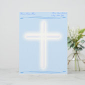 White Cross op Blue Letterhead Briefhoofd Ontwerp (Staand voorkant)