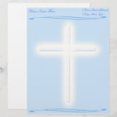 White Cross op Blue Letterhead Briefhoofd Ontwerp (Voorkant / Achterkant)