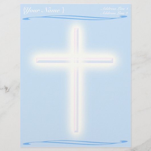 White Cross op Blue Letterhead Persoonlijk Briefhoofd (Voorkant)