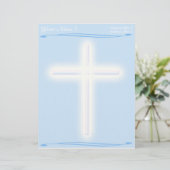 White Cross op Blue Letterhead Persoonlijk Briefhoofd (Staand voorkant)